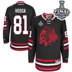 Marian Hossa Chicago Blackhawks Reebok Premier Red Skull 2014 Stadium Series 2015 Stanley Cup Jersey (Black)