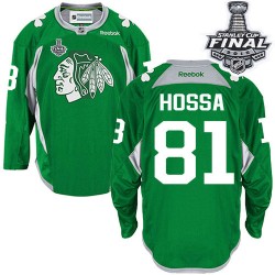 Marian Hossa Chicago Blackhawks Reebok Premier Practice 2015 Stanley Cup Jersey (Green)