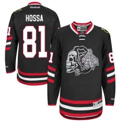 Marian Hossa Chicago Blackhawks Reebok Premier Black Skull 2014 Stadium Series Jersey (White)