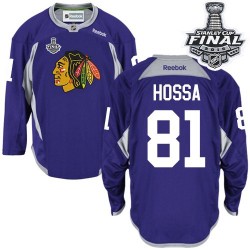Marian Hossa Chicago Blackhawks Reebok Premier Practice 2015 Stanley Cup Jersey (Purple)
