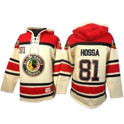 Marian Hossa Chicago Blackhawks Premier Old Time Hockey Sawyer Hooded Sweatshirt Jersey (White)
