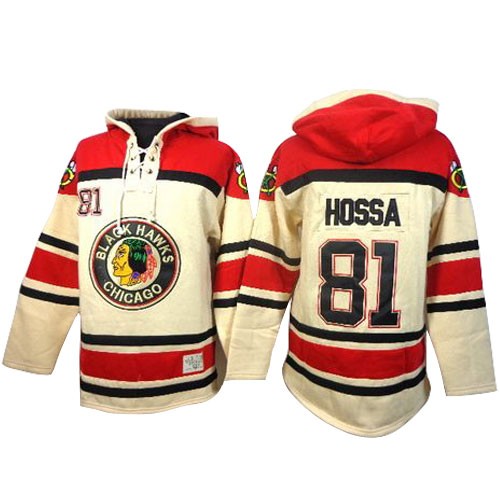 Marian Hossa Chicago Blackhawks Premier Old Time Hockey Sawyer Hooded Sweatshirt Jersey (White)