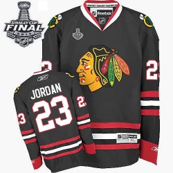 Michael Jordan Chicago Blackhawks Reebok Authentic Third 2015 Stanley Cup Jersey (Black)