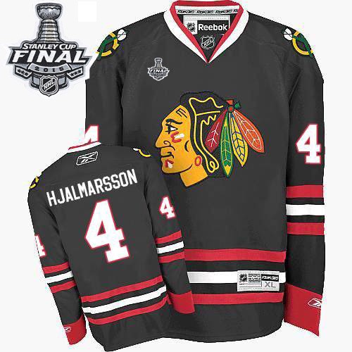 Niklas Hjalmarsson Chicago Blackhawks Reebok Premier Third 2015 Stanley Cup Jersey (Black)