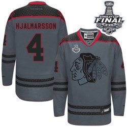 Niklas Hjalmarsson Chicago Blackhawks Reebok Premier Charcoal Cross Check Fashion 2015 Stanley Cup Jersey ()