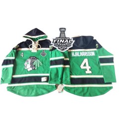 Niklas Hjalmarsson Chicago Blackhawks Premier Old Time Hockey St. Patrick's Day McNary Lace Hoodie 2015 Stanley Cup Jersey (Gree