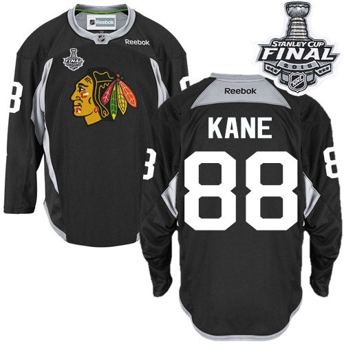 Patrick Kane Chicago Blackhawks Reebok Authentic Practice 2015 Stanley Cup Jersey (Black)