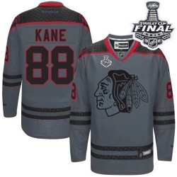 Patrick Kane Chicago Blackhawks Reebok Authentic Charcoal Cross Check Fashion 2015 Stanley Cup Jersey ()
