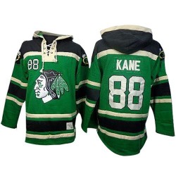 Patrick Kane Chicago Blackhawks Authentic Old Time Hockey Sawyer Hooded Sweatshirt Jersey (Green)