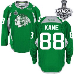 Patrick Kane Chicago Blackhawks Reebok Authentic Practice 2015 Stanley Cup Jersey (Green)
