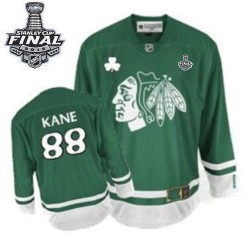 Patrick Kane Chicago Blackhawks Reebok Authentic St Patty's Day 2015 Stanley Cup Jersey (Green)