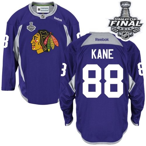 Patrick Kane Chicago Blackhawks Reebok Authentic Practice 2015 Stanley Cup Jersey (Purple)