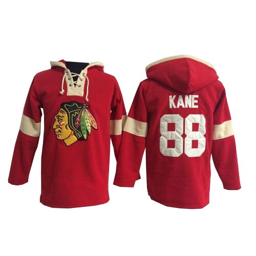 Patrick Kane Chicago Blackhawks Authentic Old Time Hockey Pullover Hoodie Jersey (Red)