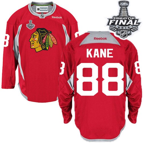 Patrick Kane Chicago Blackhawks Reebok Authentic Practice 2015 Stanley Cup Jersey (Red)