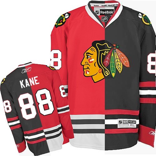Patrick Kane Chicago Blackhawks Reebok Authentic Split Fashion Jersey (Red/Black)