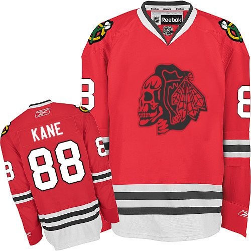 Patrick Kane Chicago Blackhawks Reebok Authentic Skull Jersey (Red)