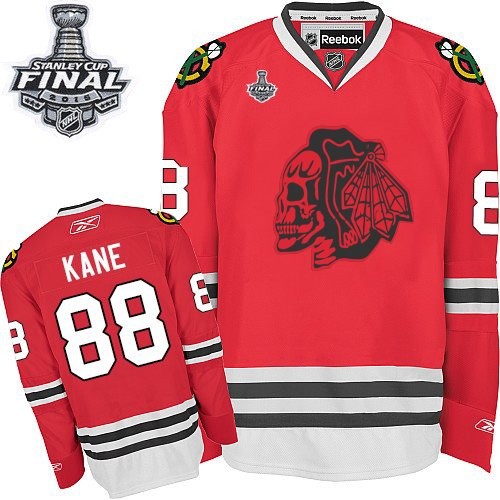 Patrick Kane Chicago Blackhawks Reebok Authentic Skull 2015 Stanley Cup Jersey (Red)