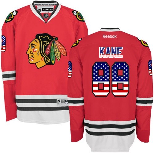 Patrick Kane Chicago Blackhawks Reebok Authentic USA Flag Fashion Jersey (Red)