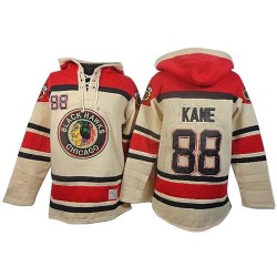 Patrick Kane Chicago Blackhawks Authentic Old Time Hockey Sawyer Hooded Sweatshirt Jersey (White)