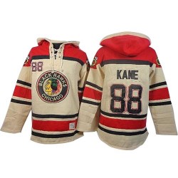 Patrick Kane Chicago Blackhawks Authentic Old Time Hockey Sawyer Hooded Sweatshirt Jersey (White)