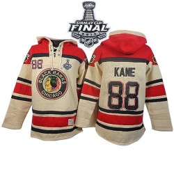 Patrick Kane Chicago Blackhawks Authentic Old Time Hockey Sawyer Hooded Sweatshirt 2015 Stanley Cup Jersey (White)