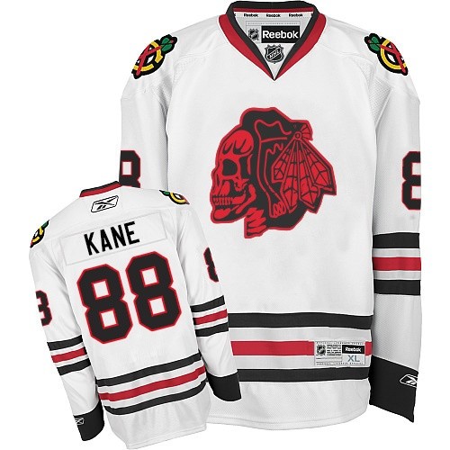 Patrick Kane Chicago Blackhawks Reebok Authentic Red Skull Jersey (White)