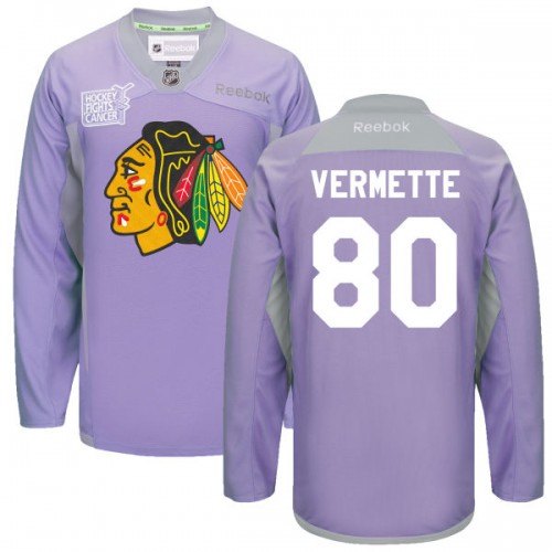 Antoine Vermette Chicago Blackhawks Reebok Premier 2016 Hockey Fights Cancer Practice Jersey (Purple)