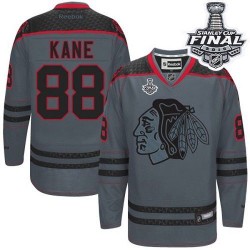 Patrick Kane Chicago Blackhawks Reebok Premier Charcoal Cross Check Fashion 2015 Stanley Cup Jersey ()