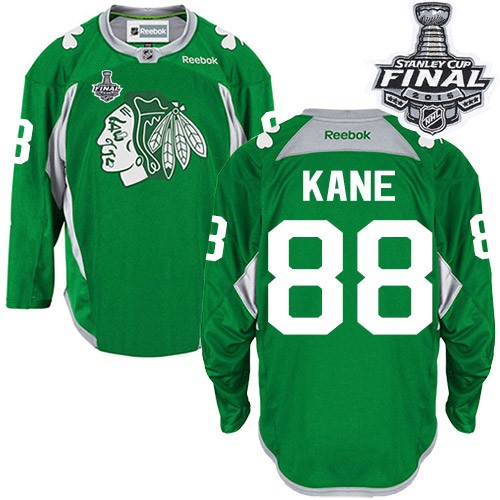 Patrick Kane Chicago Blackhawks Reebok Premier Practice 2015 Stanley Cup Jersey (Green)