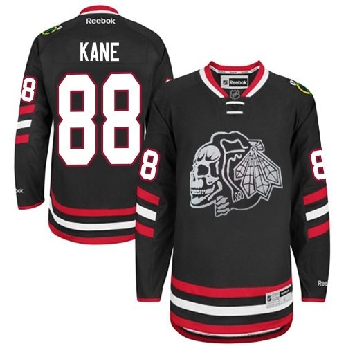 Patrick Kane Chicago Blackhawks Reebok Youth Premier Black Skull 2014 Stadium Series Jersey (White)