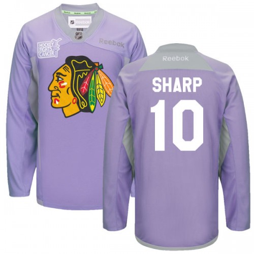Patrick Sharp Chicago Blackhawks Reebok Authentic 2016 Hockey Fights Cancer Practice Jersey (Purple)