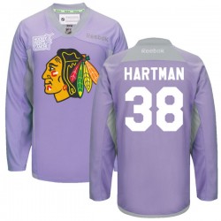 Ryan Hartman Chicago Blackhawks Reebok Premier 2016 Hockey Fights Cancer Practice Jersey (Purple)