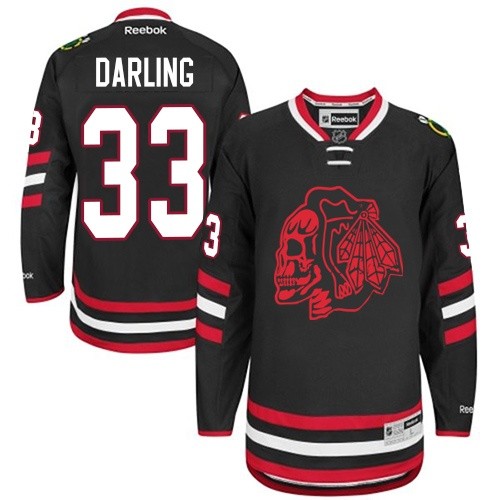 Scott Darling Chicago Blackhawks Reebok Premier Red Skull 2014 Stadium Series Jersey (Black)