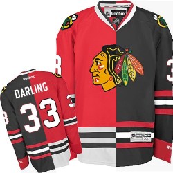 Scott Darling Chicago Blackhawks Reebok Authentic Split Fashion Jersey (Red/Black)
