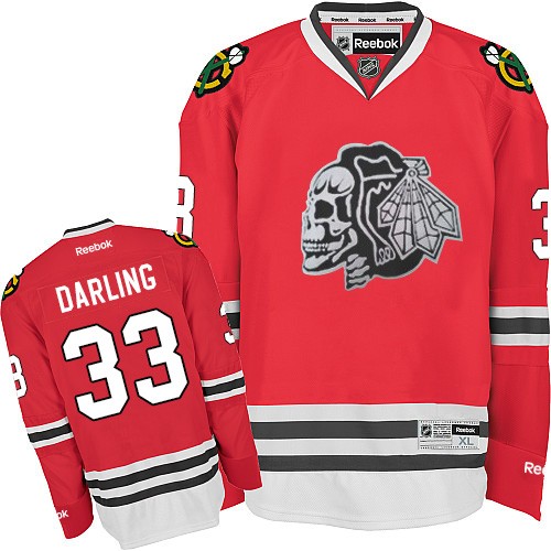 Scott Darling Chicago Blackhawks Reebok Premier Red Skull Jersey (White)