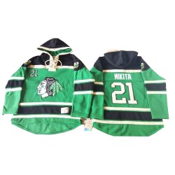Stan Mikita Chicago Blackhawks Authentic Old Time Hockey St. Patrick's Day McNary Lace Hoodie Jersey (Green)
