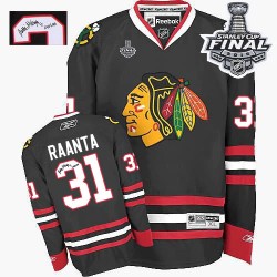 Antti Raanta Chicago Blackhawks Reebok Authentic Autographed Third 2015 Stanley Cup Jersey (Black)