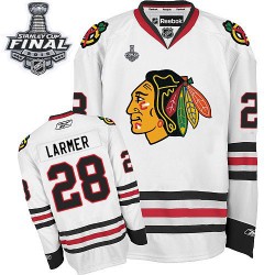 Steve Larmer Chicago Blackhawks Reebok Authentic Away 2015 Stanley Cup Jersey (White)