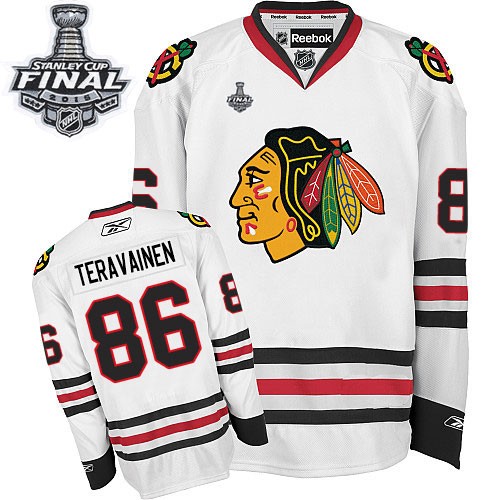 Teuvo Teravainen Chicago Blackhawks Reebok Youth Premier Away 2015 Stanley Cup Jersey (White)