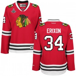 Tim Erixon Chicago Blackhawks Reebok Women's Authentic Home 2015 Stanley Cup Champions Jersey (Red)