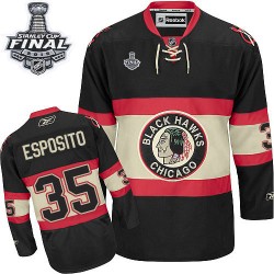 Tony Esposito Chicago Blackhawks Reebok Authentic New Third 2015 Stanley Cup Jersey (Black)