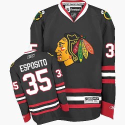 Tony Esposito Chicago Blackhawks Reebok Authentic Third Jersey (Black)
