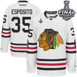 Tony Esposito Chicago Blackhawks Reebok Authentic 2015 Winter Classic 2015 Stanley Cup Jersey (White)