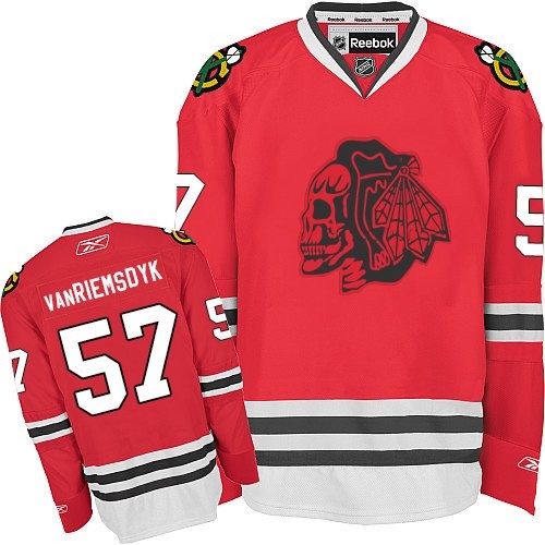 Trevor Van Riemsdyk Chicago Blackhawks Reebok Authentic Skull Jersey (Red)