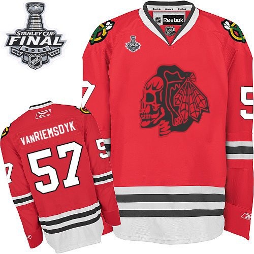 Trevor Van Riemsdyk Chicago Blackhawks Reebok Authentic Skull 2015 Stanley Cup Jersey (Red)