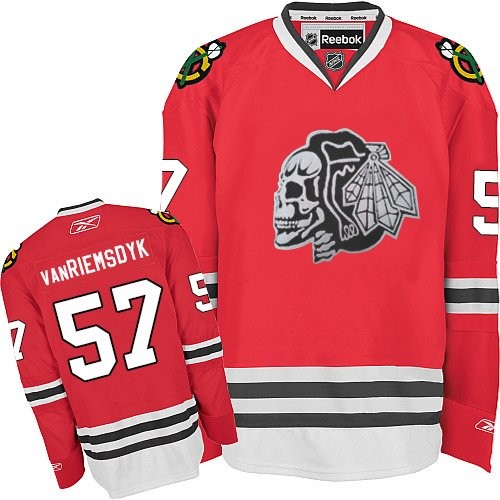 Trevor Van Riemsdyk Chicago Blackhawks Reebok Authentic Red Skull Jersey (White)