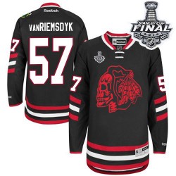 Trevor Van Riemsdyk Chicago Blackhawks Reebok Premier Red Skull 2014 Stadium Series 2015 Stanley Cup Jersey (Black)