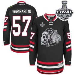 Trevor Van Riemsdyk Chicago Blackhawks Reebok Premier Black Skull 2014 Stadium Series 2015 Stanley Cup Jersey (White)