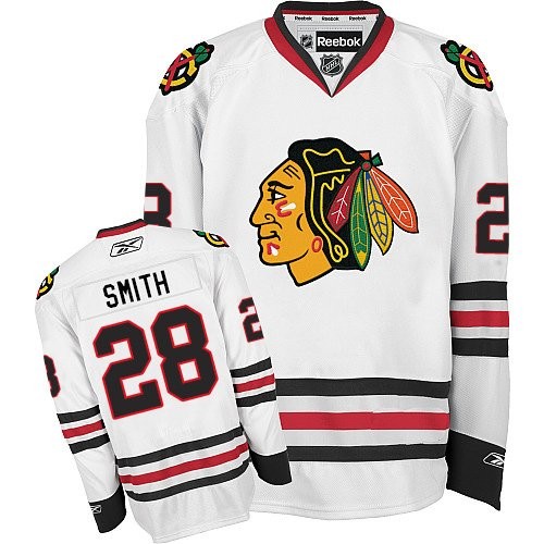 Ben Smith Chicago Blackhawks Reebok Authentic Away Jersey (White)