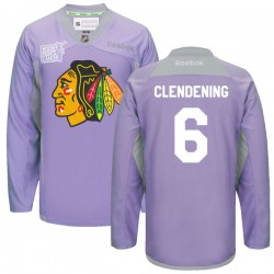 Adam Clendening Chicago Blackhawks Reebok Premier 2016 Hockey Fights Cancer Practice Jersey (Purple)